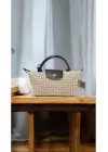 Laurel Bitter Brown/Straw Hand Woven Womens Mini Bag