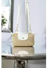 Laurel White Hand Knitted Womens Mini Bag