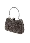 Belinda Antrasit Kristal Taş Kapama Clutch Abiye Portföy Çanta