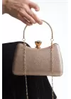 Belinda Gold Simli Kristal Taş Kapama Clutch Abiye Portföy Çanta