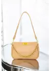 Patricia Mink Womens Handbag and Shoulder Bag with Lock Closure and Chain Detail