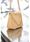 Patricia Mink Womens Handbag and Shoulder Bag with Lock Closure and Chain Detail