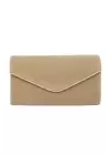 Gemma Mink Suede Envelope Pattern Ribbed Womens Evening Dress Clutch Bag