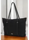 Lacey Siyah Şeritli Shopper Kadın Omuz Çantası