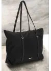 Lacey Siyah Şeritli Shopper Kadın Omuz Çantası