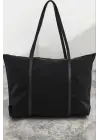 Lacey Siyah Şeritli Shopper Kadın Omuz Çantası