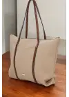 Lacey Vizon-Taba Şeritli Shopper Kadın Omuz Çantası