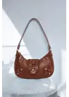 Cleo Brown Baguette Womens Shoulder Bag