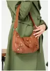 Cleo Brown Baguette Womens Shoulder Bag