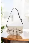 Rock Mink Crocodile Womens Baguette Shoulder Bag