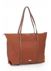 Lacey Tan Striped Shopper Womens Shoulder Bag