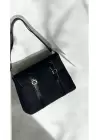 Frida Black Suede Vintage Womens Hand and Shoulder Bag