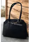 Elegante Black Belt Detail Womens Shoulder Bag