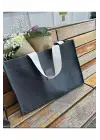 Wave Smoked Canvas Large Size Handbag and Shoulder Bag with Column Strap
