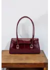 Lizbon Bordo Vintage Kadın Baget Omuz Çantası