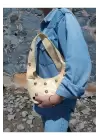 Mest Sarı Zımba Detaylı Kadın Omuz Çantası