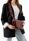Medusa Bordo Kontrast Dikişli Kolon Askılı Kadın Omuz Çantası