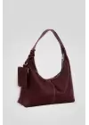 Crocus Bordo Cüzdanlı Trend Baget Kadın Omuz Çantası