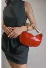 Begonia Kırmızı Gold Tasarım Saplı Kadın El Kol Ve Omuz Çantası