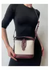Alin Keten Bordo Kontrast Kova Model Kadın Omuz Çantası
