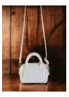 Lary Beyaz Mini Boy Kadın El Ve Omuz Çantası