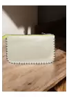 Dally Sarı Boncuklu Zincir Askılı Kadın Cüzdan Omuz Çantası