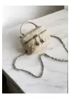 Leslie Krem Rugan Kadın Kutu Omuz Çantası