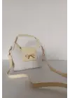 Ribbon Keten Sarı Mini Kadın El Kol Ve Omuz Çantası