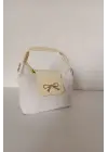 Ribbon Keten Sarı Mini Kadın El Kol Ve Omuz Çantası