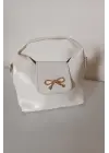 Ribbon Krem Mini Kadın El Kol Ve Omuz Çantası