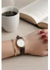 Siesta Kahve Deri Kordonlu Kare Minimal Kadın Kol Saati