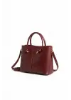 Serra Düğüm Detaylı Bordo Cilt Trend Kadın Omuz Çantası