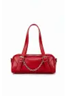 Rebeca Kırmızı Parlak Cilt Zincir Aksesuarlı Kadın Omuz Çantası