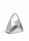 Serena Gümüş Rugan Üçgen Detaylı Kadın El Kol Ve Omuz Çantası
