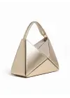 Serena Gold Rugan Üçgen Detaylı Kadın El Kol Ve Omuz Çantası