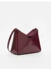 Serena Bordo Rugan Üçgen Detaylı Kadın El Kol Ve Omuz Çantası