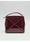 Serena Bordo Rugan Üçgen Detaylı Kadın El Kol Ve Omuz Çantası