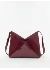 Serena Bordo Rugan Üçgen Detaylı Kadın El Kol Ve Omuz Çantası