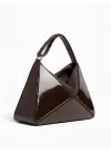 Serena Kahverengi Rugan Üçgen Detaylı Kadın El Kol Ve Omuz Çantası