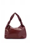 Melora Bordo Vegan Deri Düğüm Detaylı Kadın El Ve Omuz Çantası