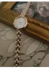 Roselle Kadın Rose Gold Renk İnce Metal Kordonlu Beyaz Kadranlı Minimalist Kol Saati