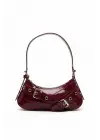Casey Bordo Rugan Kemer Detaylı Kadın Baget Omuz Çantası