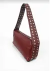 Mossi Bordo Cilt Trok Detaylı Baget Kadın El Ve Omuz Çantası