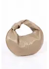 Helen Düğümlü Koyu Vizon Örgü Desen Trend Mini Kadın Bowl Bag