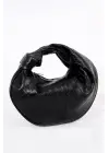 Helen Düğümlü Siyah Örgü Desen Trend Mini Kadın Bowl Bag