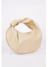 Helen Düğümlü Krem Cilt Trend Mini Kadın El Çantası