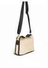 Toile Siyah Detaylı Kanvas Çift Askılı Kadın El Kol Ve Omuz Çantası