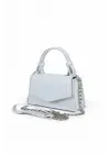 Zeus Beyaz Croco Zincir Askılı Kadın El Kol Ve Omuz Çantası