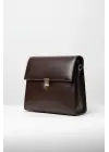 Nerasy Acı Kahve Cilt Vintage Tasarım Kadın Omuz Çantası