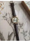 Elira Kahve Kordon Beyaz Kardan Kare Vintage Kadın Kol Saati